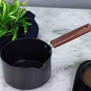 Wonderchef Ebony Hard Anodized Non-Stick Saucepan and Soup Pan 16cm 2L, Black