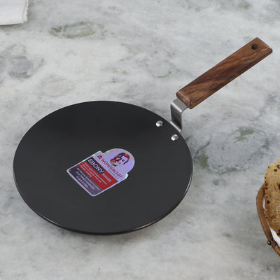 Wonderchef Ebony Anodized Roti Naan Bread Tawa Griddle Pan Pure Grade Aluminum PFOA-Free, Black, 25cm, 28cm, alternate product view 2
