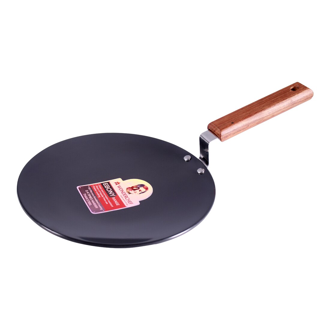 Wonderchef Ebony Anodized Roti Naan Bread Tawa Griddle Pan Pure Grade Aluminum PFOA-Free, Black, 25cm, 28cm, alternate product view 7