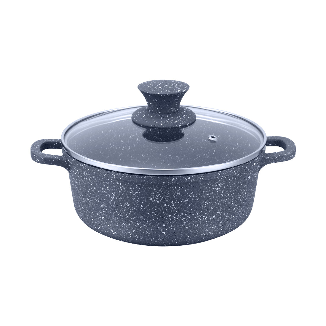 Wonderchef Granite Die Cast Casserole Set of 3 Casseroles with Lids, 16cm, 20cm, 24cm, Black, alternate product view 5