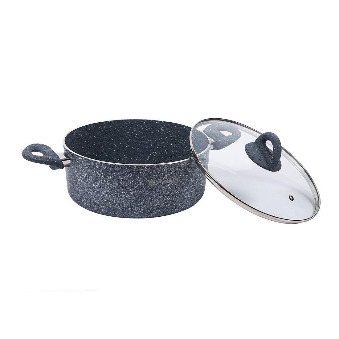 Wonderchef Granite Non-Stick Aluminum Casserole with Lid, Gray, alternate product view 4