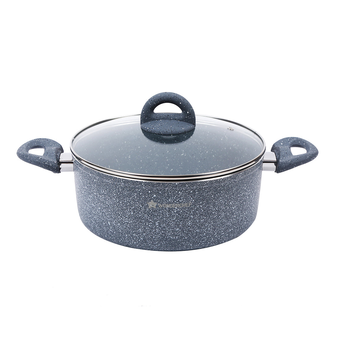 Wonderchef Granite Non-Stick Aluminum Casserole with Lid, Gray, alternate product view 5