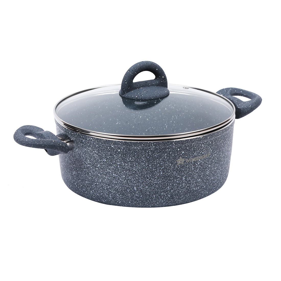 Wonderchef Granite Non-Stick Aluminum Casserole with Lid, Gray, alternate product view 6