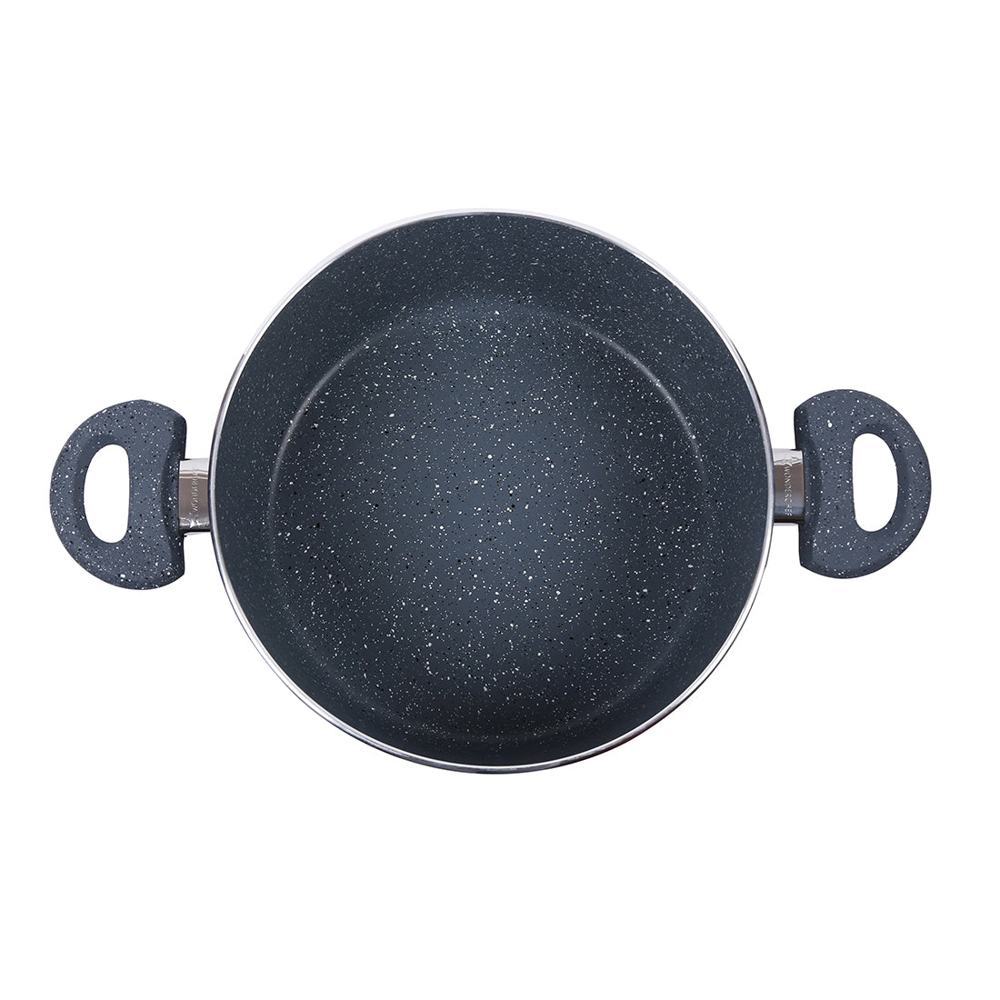 Wonderchef Granite Non-Stick Aluminum Casserole with Lid, Gray, top view