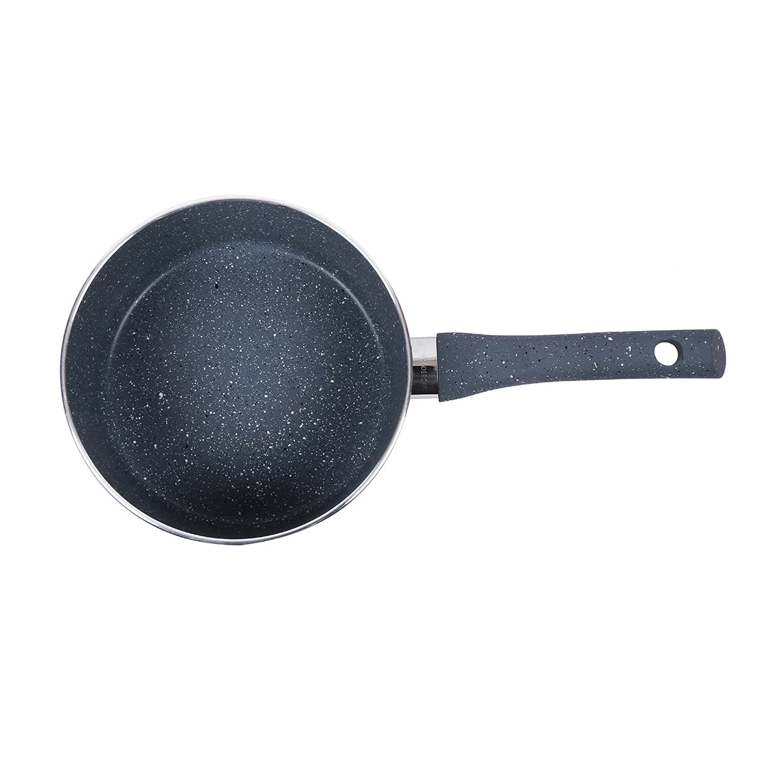 Wonderchef Granite Forged Non-Stick PFOA-Free Aluminum Lentil and Curry Pan with Lid, Gray, top view 2