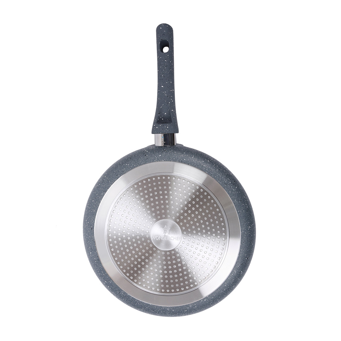 Wonderchef Granite Forged Non-Stick PFOA-Free Aluminum Dosa Tawa Crepe Pan, Gray, bottom view