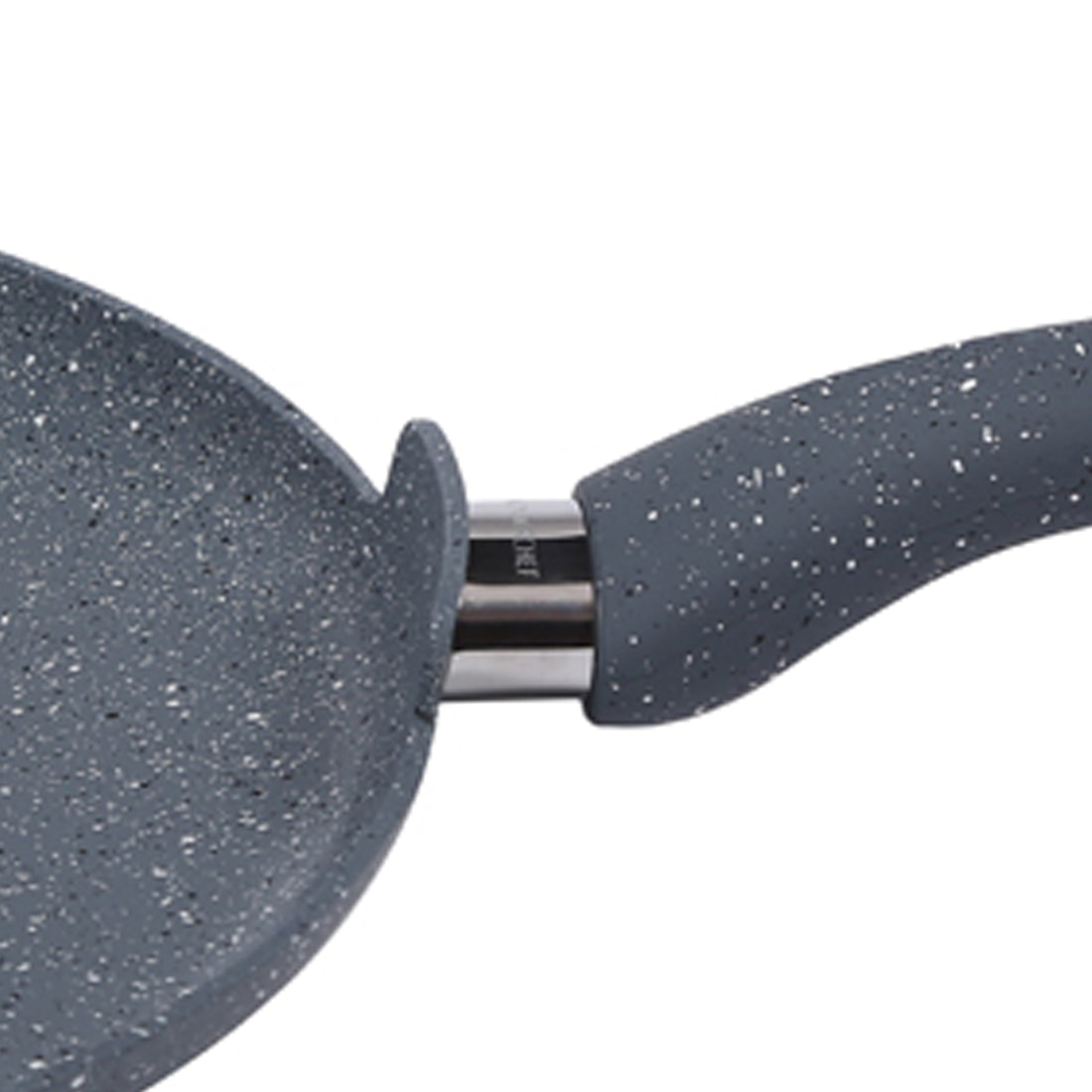 Wonderchef Granite Forged Non-Stick PFOA-Free Aluminum Dosa Tawa Crepe Pan, Gray, handle detail 2