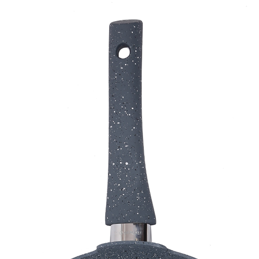Wonderchef Granite Forged Non-Stick PFOA-Free Aluminum Dosa Tawa Crepe Pan, Gray, handle detail