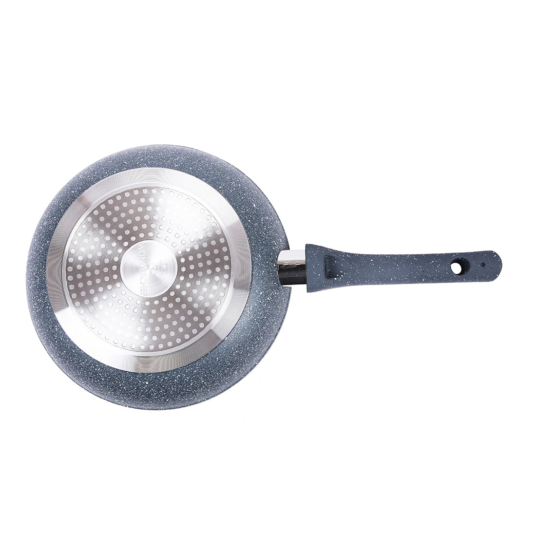 Wonderchef Granite Forged Non-Stick PFOA-Free Aluminum Fry Pan Skillet Tawa, Gray, bottom view