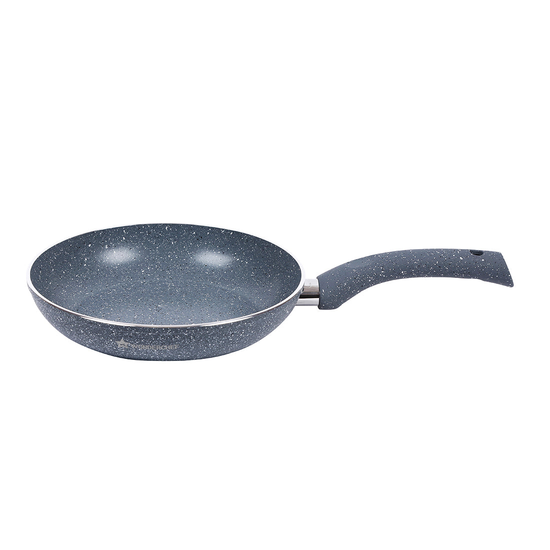 Wonderchef Granite Forged Non-Stick PFOA-Free Aluminum Fry Pan Skillet Tawa, Gray, side view 2