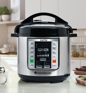 Wonderchef 6 Quart Multi-use Programmable 7-in-1 Stainless Steel Pressure Cooker, Steamer, Yogurt Maker, Saute, Rice Cooker