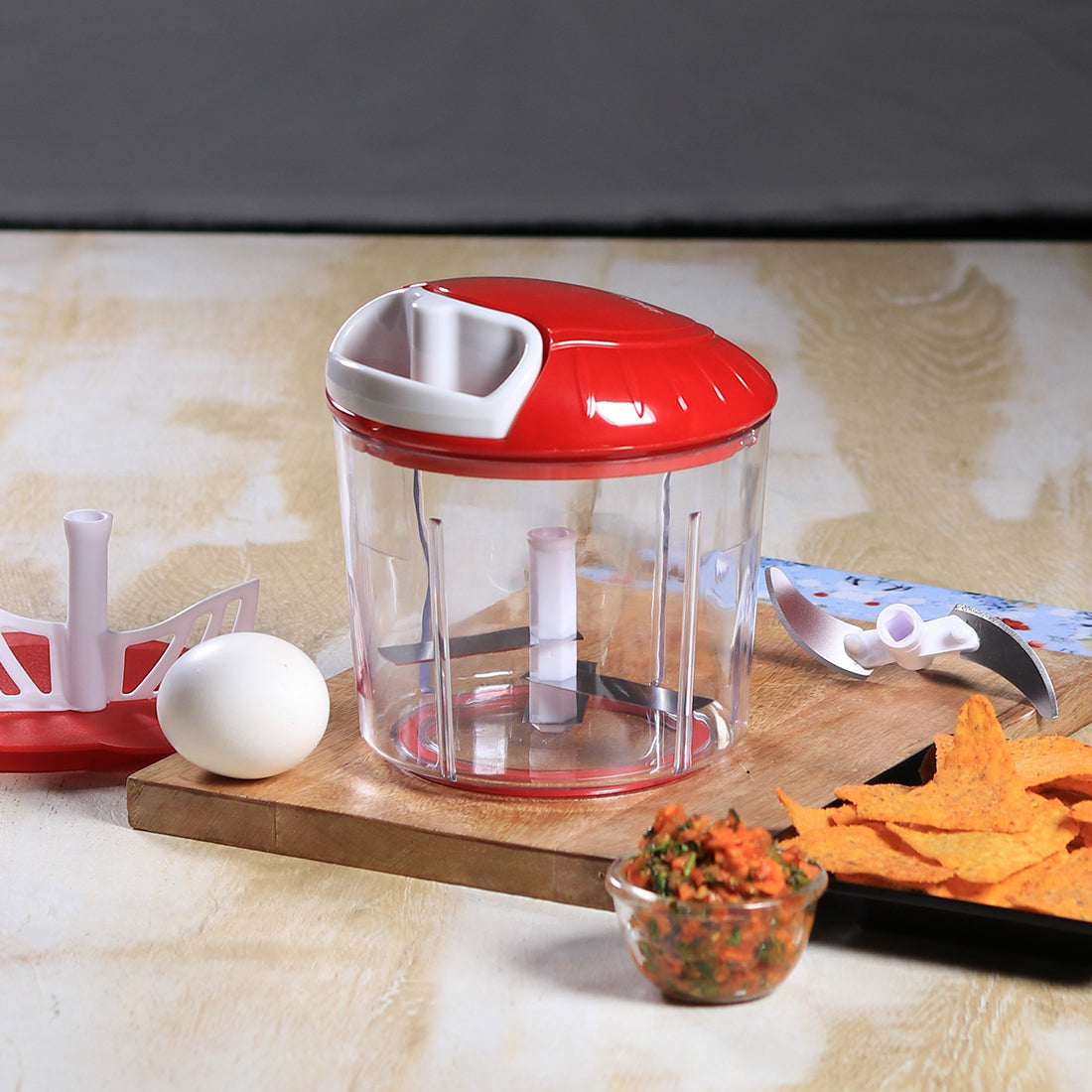 Wonderchef String Fruits Vegetables Chopper Jumbo, Red, alternate product view 3