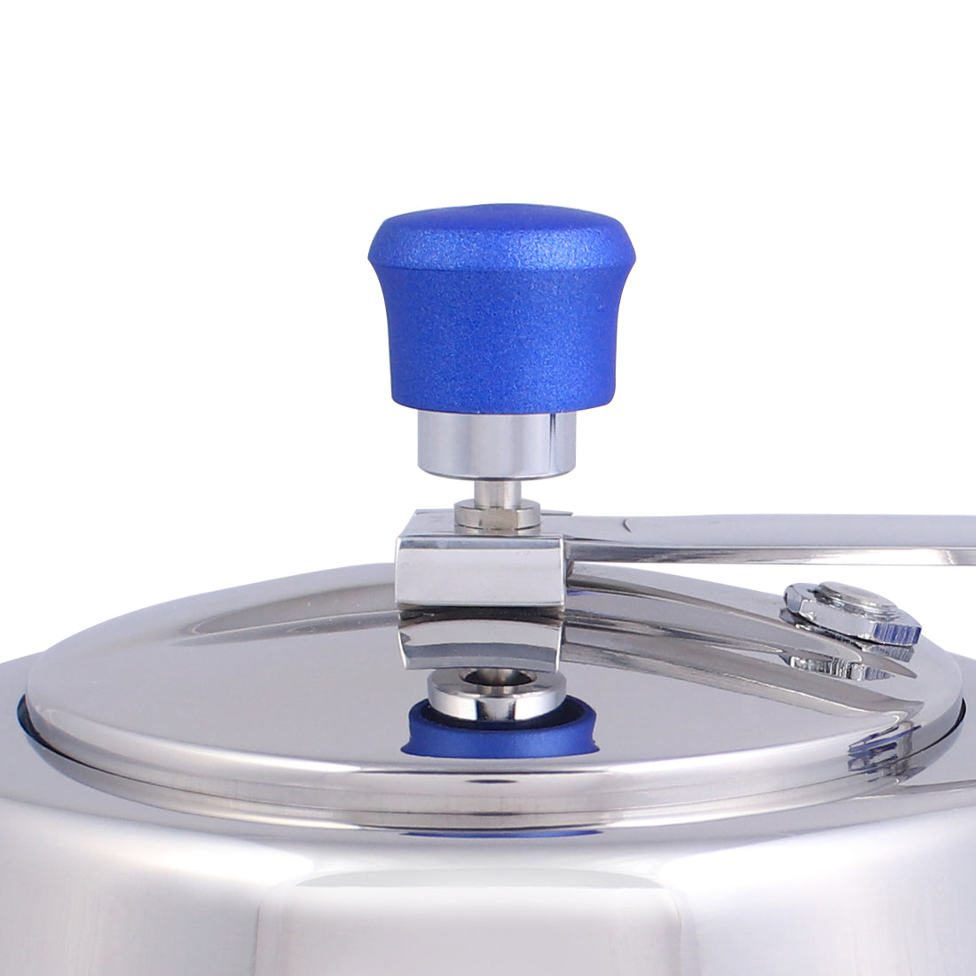 Wonderchef Nigella Stainless Steel Inner Lid Round Design Pressure Cooker, pressure regulator detail