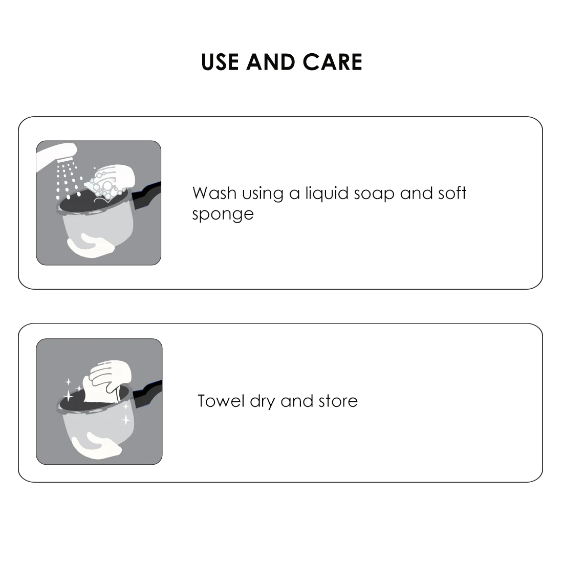 Wonderchef Platinum Pack of 3 Pressure Cookers, use and care instructions