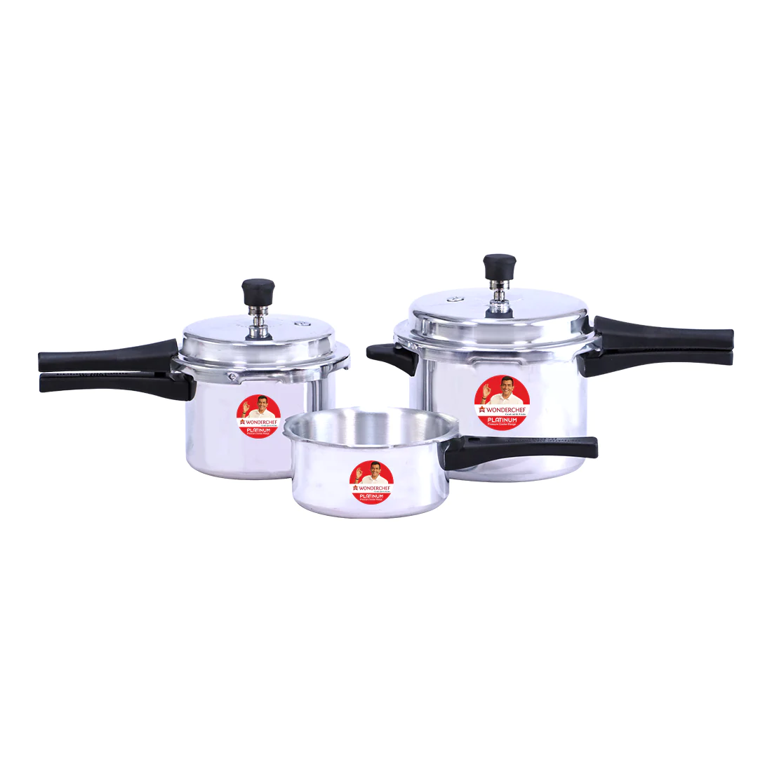 Wonderchef Platinum Pack of 3 Pressure Cookers