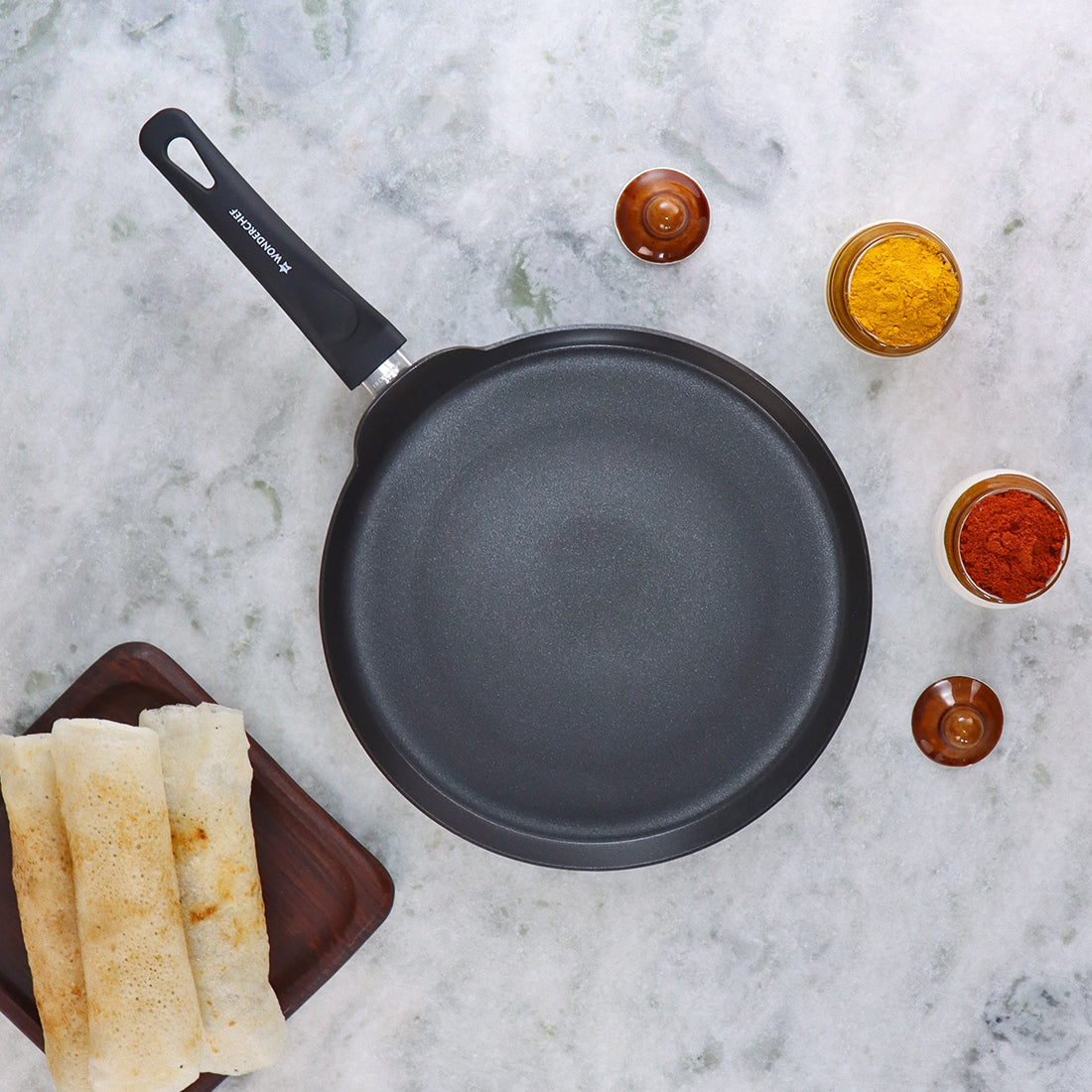 Wonderchef Premium Non-Stick PFOA-Free Aluminum Matte Finish Dosa Paratha Tawa, 28cm, alternate product view 3