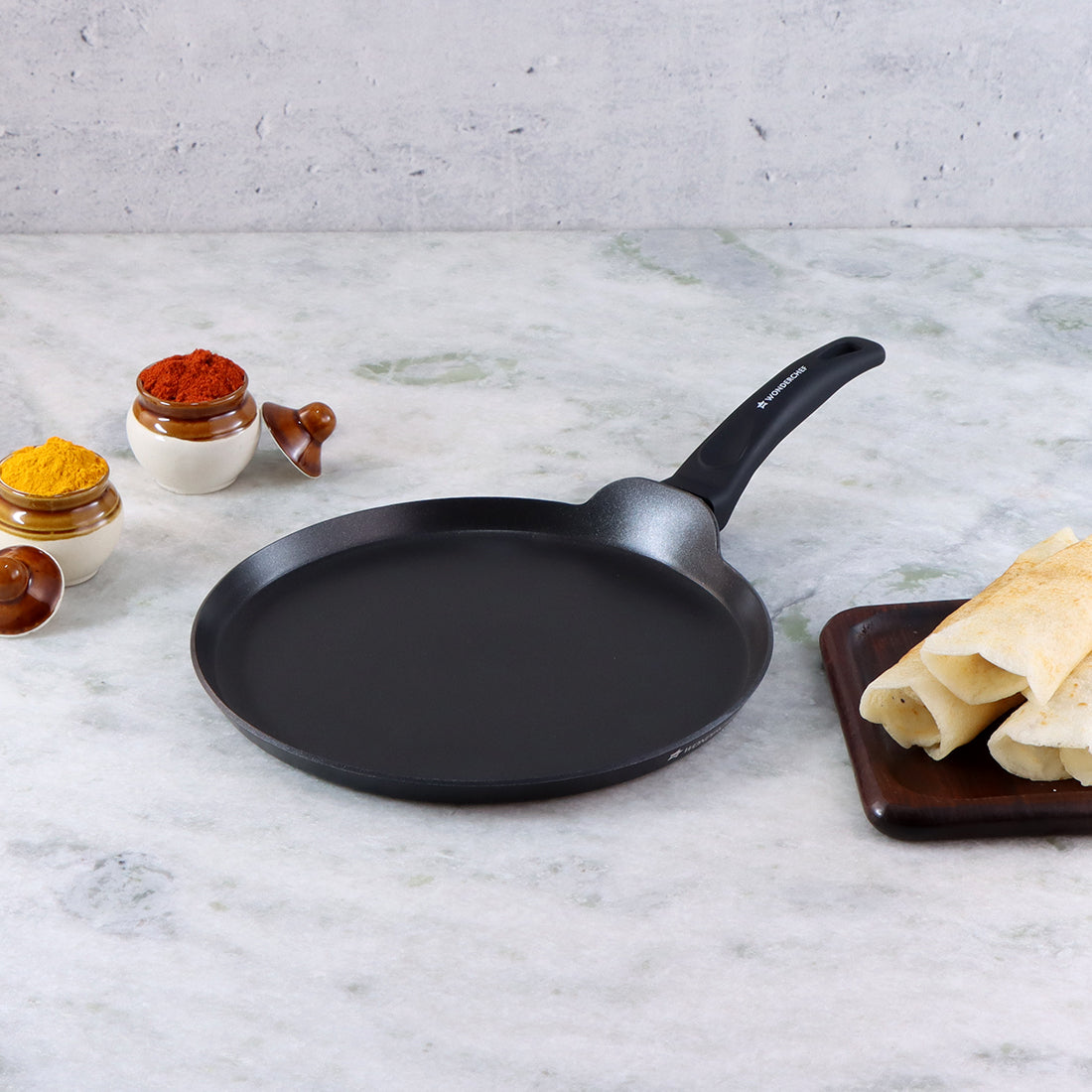 Wonderchef Premium Non-Stick PFOA-Free Aluminum Matte Finish Dosa Paratha Tawa, 28cm, alternate product view 4