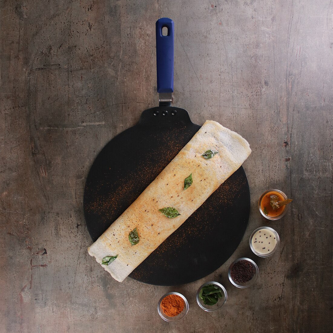 Wonderchef Reva Non-Stick Roti Naan Dosa Tawa Griddle Pan with Handle, PFOA-Free Aluminum 28cm, alternate product view 7