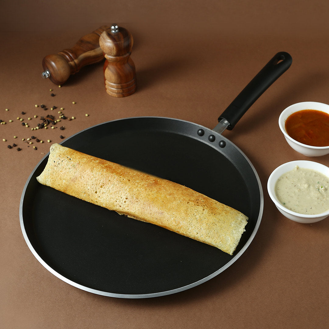 Wonderchef Reva Non-Stick Roti Naan Dosa Tawa Griddle Pan with Handle, PFOA-Free Aluminum 30cm, alternate product view 5