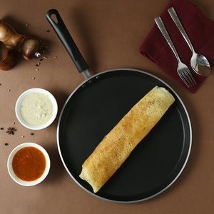 Wonderchef Reva Non-Stick Roti Naan Dosa Tawa Griddle Pan with Handle, PFOA-Free Aluminum 30cm