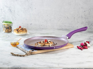Wonderchef Royal Velvet Non-Stick PFOA-Free Aluminum Dosa Tawa Crepe Pan, 28cm, Violet