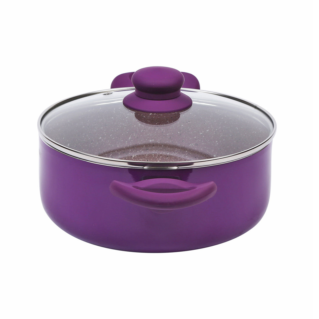 Wonderchef Royal Velvet Non-Stick PFOA-Free Aluminum Casserole with Lid, Violet, alternate product view 5