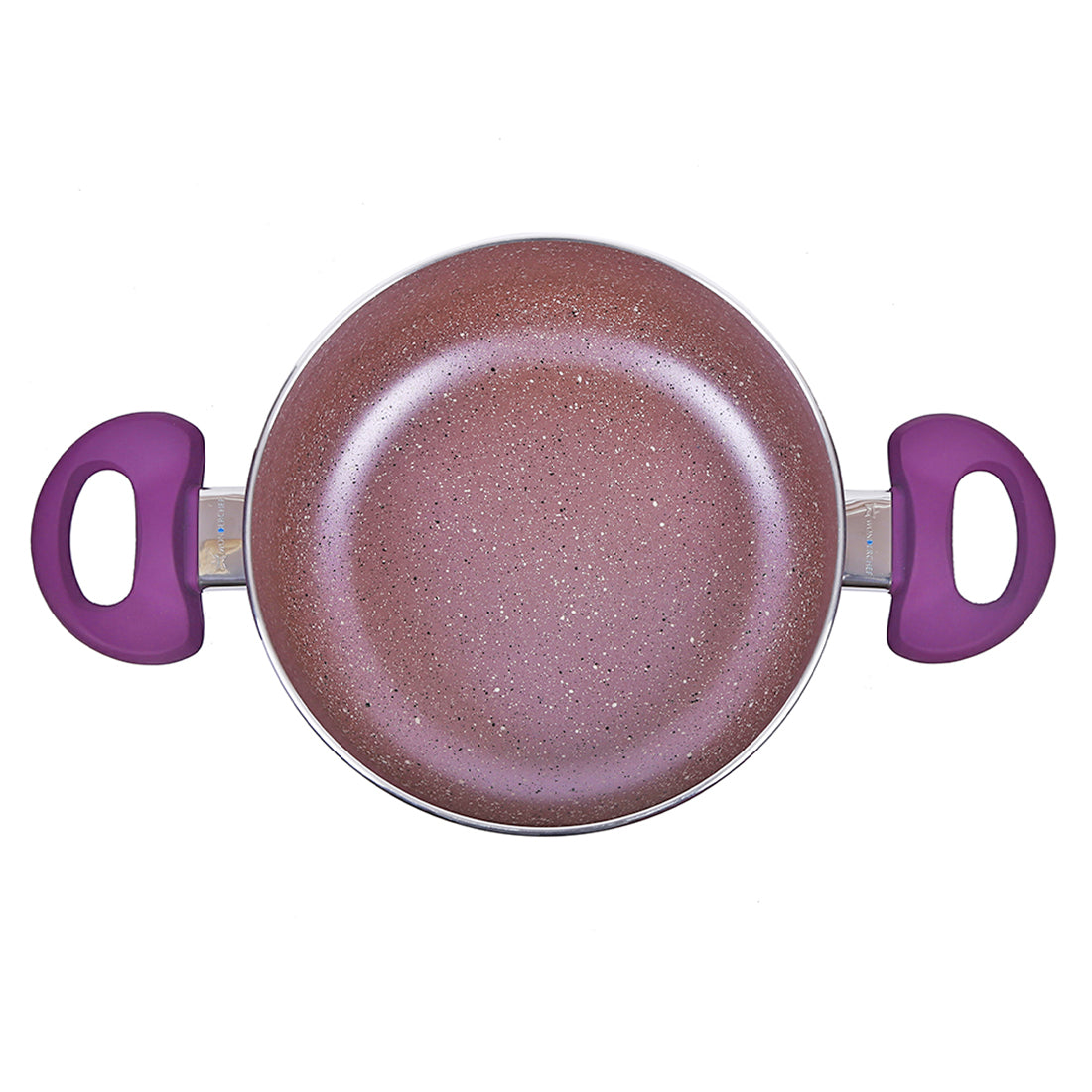 Wonderchef Royal Velvet Non-Stick PFOA-Free Aluminum Casserole with Lid, Violet, bottom view