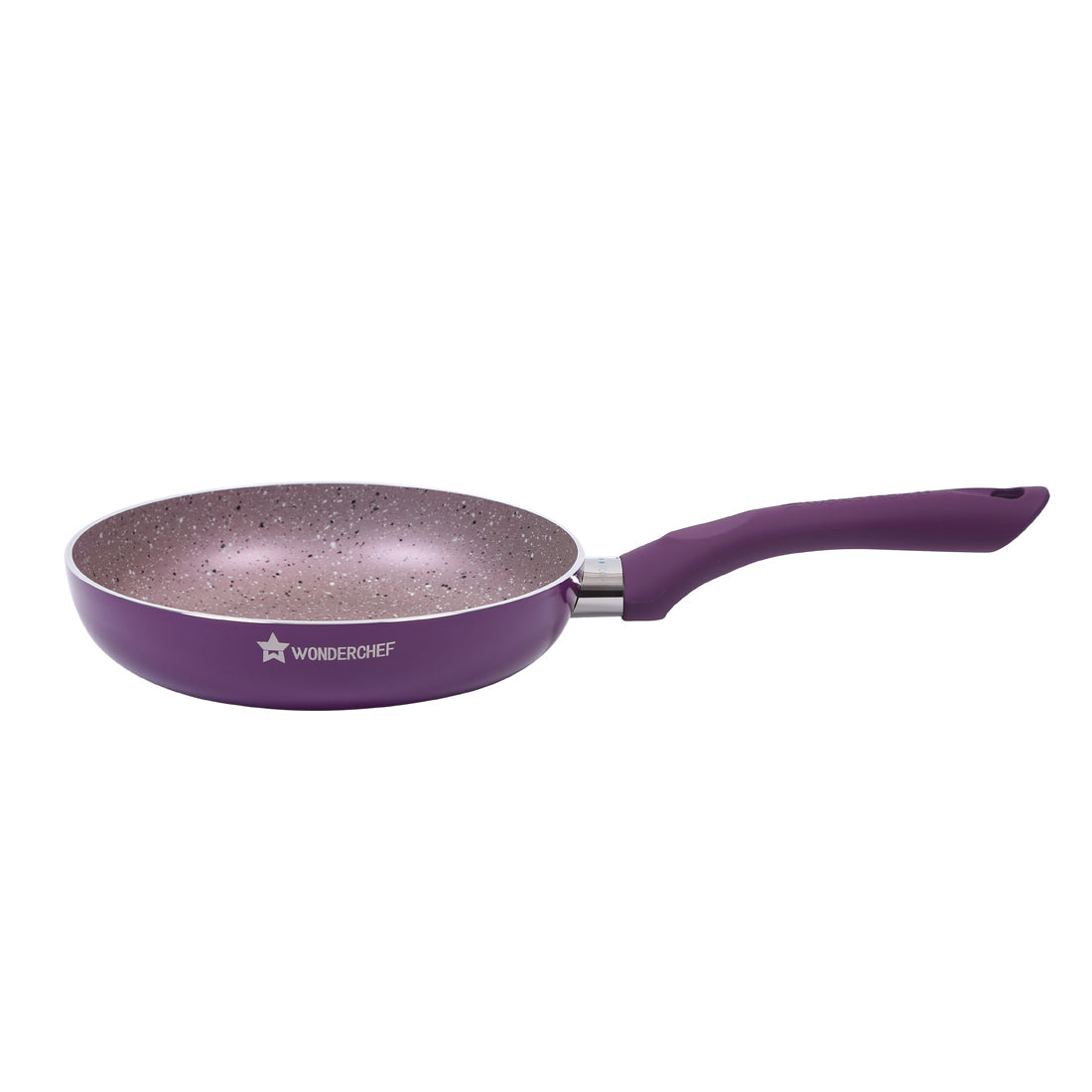 Wonderchef Royal Velvet Non-Stick PFOA-Free Aluminum Fry Pan Skillet Tawa, Violet, side view 2