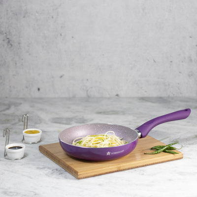 Wonderchef Royal Velvet Non-Stick PFOA-Free Aluminum Fry Pan Skillet Tawa, Violet, side view