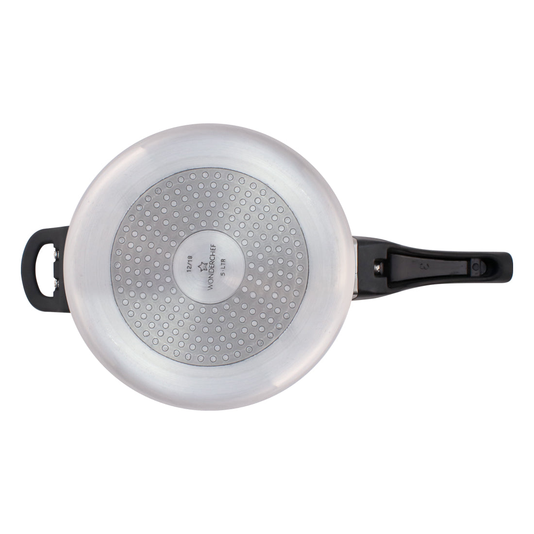 Wonderchef Ultima Outer Lid Aluminum Pressure Cooker, Silver, bottom view