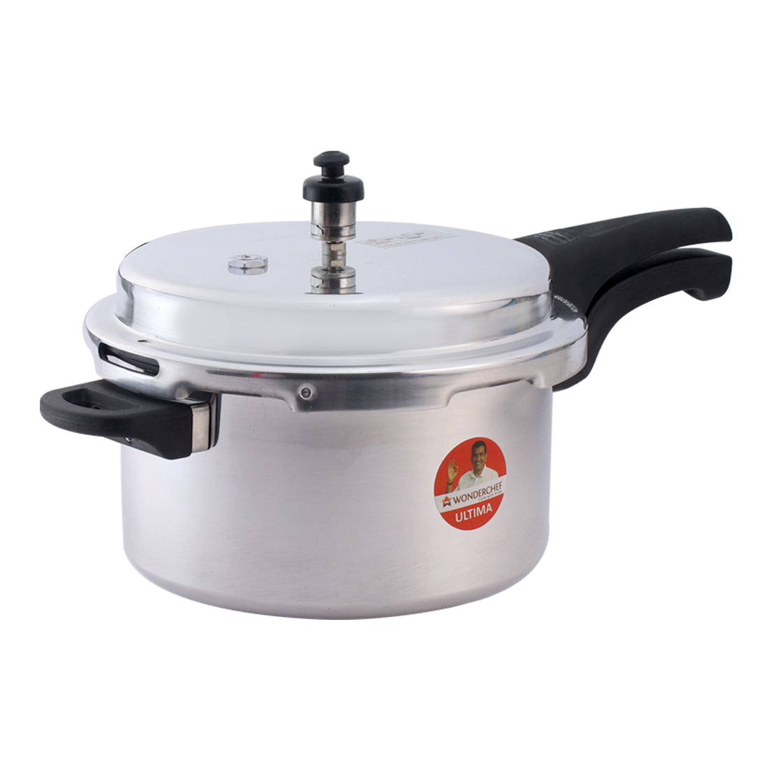 Wonderchef Ultima Outer Lid Aluminum Pressure Cooker, Silver, side view 4