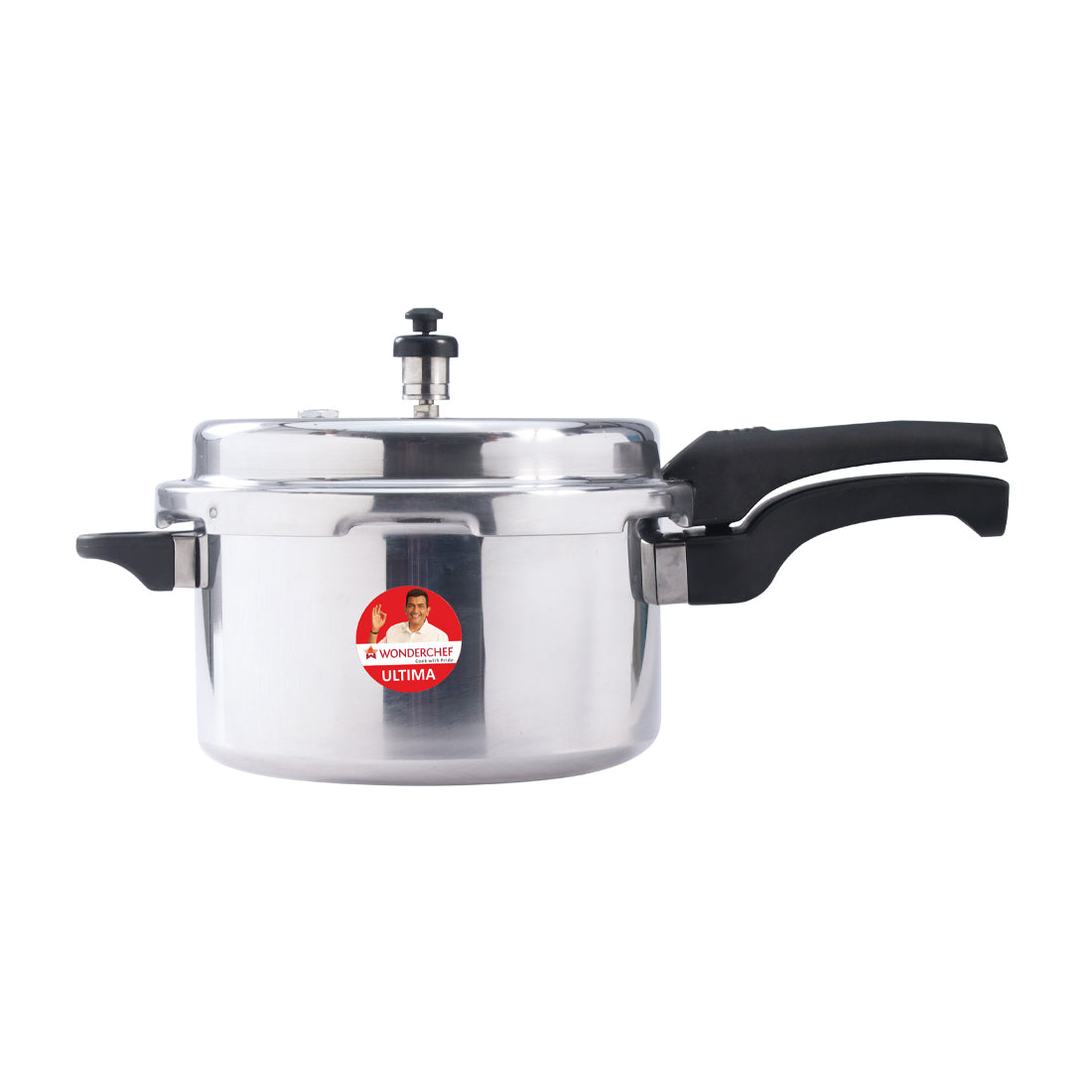Wonderchef Ultima Outer Lid Aluminum Pressure Cooker, Silver, side view 5